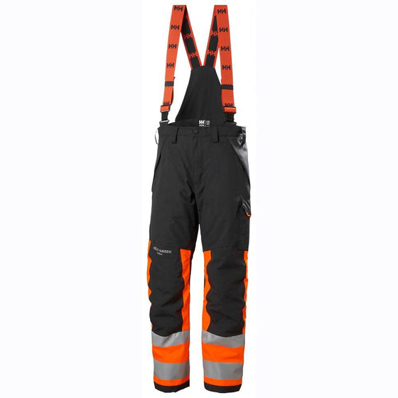 Helly Hansen 71492 Alna 2.0 Hi-Vis Waterproof Shell Bib & Brace Pant ORANGE/EBONY / 33" Waist - 31.5" Leg