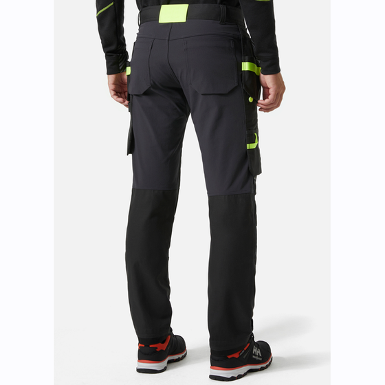 HELLY HANSEN 77405 OXFORD 4-WAY STRETCH CONSTRUCTION WORK PANT TROUSER GREY / BLACK