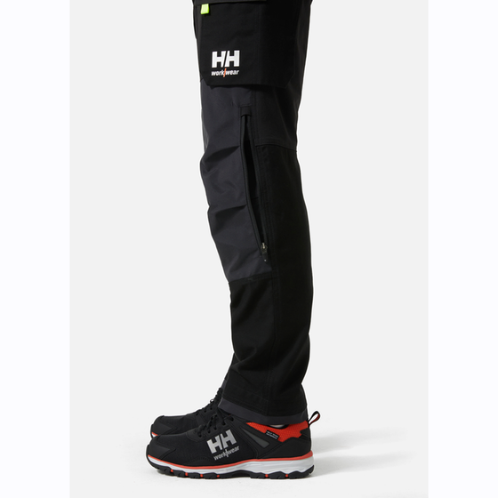 HELLY HANSEN 77405 OXFORD 4-WAY STRETCH CONSTRUCTION WORK PANT TROUSER BLACK / GREY