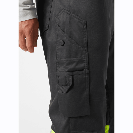 Helly Hansen UC-ME 2-Way Stretch Hi-Vis Work Cargo Pant Trouser Class 1 HI VIS YELLOW/EBONY / C54 - 38" Waist - 33" Leg
