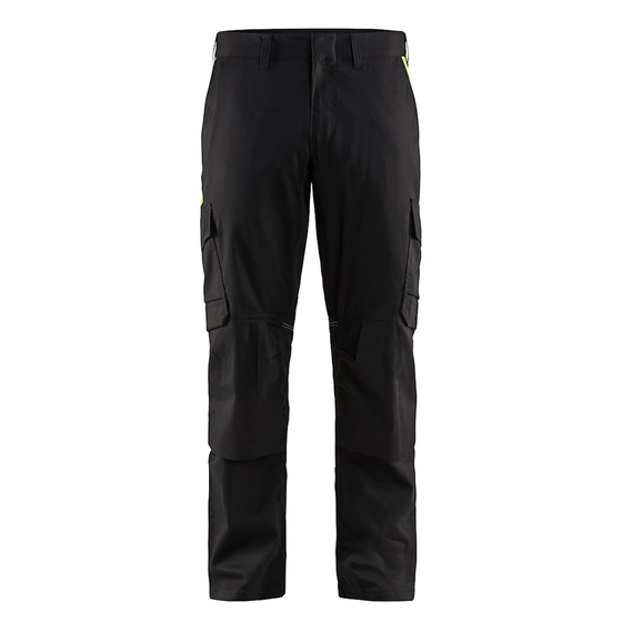 Blaklader 1448 Industry Stretch Kneepad Trousers Black/Hi-Vis Yellow