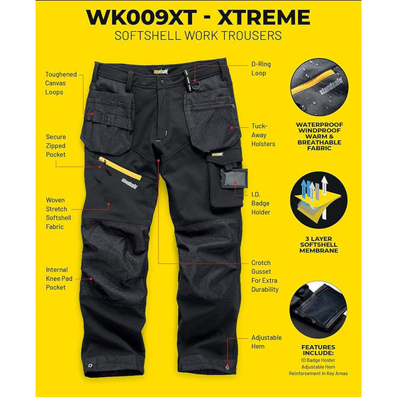 StandSafe WK009XT Xtreme Water Repellent Softshell Holster Pocket Work Trouser - Premium KNEE PAD TROUSERS from Standsafe - Just £41.99! Shop now at Workwear Nation Ltd