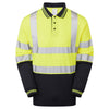 Pulsar Protect P302 Two Tone Long Sleeve Polo Shirt Yellow