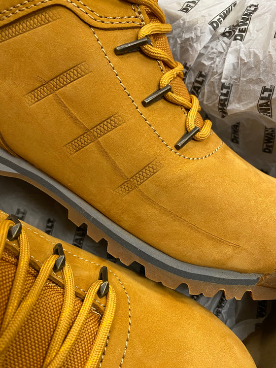 Dewalt Carlisle Steel Toe Cap Safety Work Boot Wheat / Size UK 9 - LEATHER IMPERFECTION