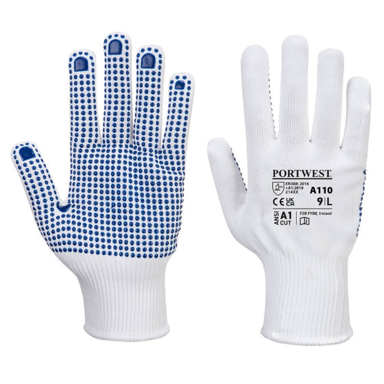 Portwest A110 Polka Dot Glove - Premium GLOVES from Portwest - Just £0.69! Shop now at Workwear Nation Ltd
