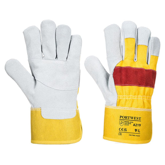 Portwest A219 Classic Chrome Leather Rigger Glove - Premium GLOVES from Portwest - Just £1.75! Shop now at Workwear Nation Ltd