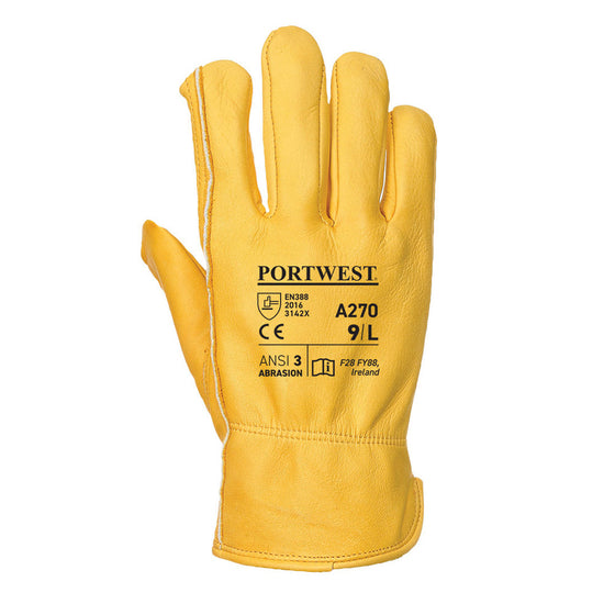 Portwest A270 Classic Leather Driver Glove - Premium GLOVES from Portwest - Just £5.44! Shop now at Workwear Nation Ltd