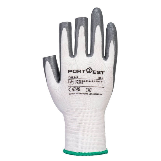 Portwest A311 Grip 13 Nitrile 3 Fingerless Glove (Pk12) - Premium GLOVES from Portwest - Just £10.35! Shop now at Workwear Nation Ltd