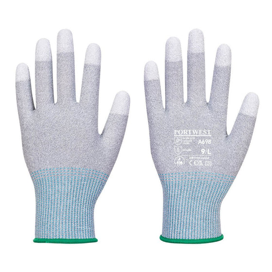 Portwest A698 MR13 ESD PU Fingertip Gloves (Pk12) - Premium GLOVES from Portwest - Just £23.92! Shop now at Workwear Nation Ltd