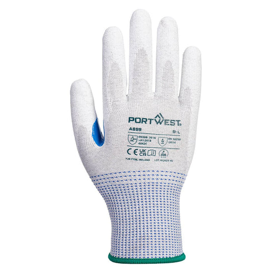 Portwest A699 MR13 ESD PU Palm Gloves (Pk12) - Premium GLOVES from Portwest - Just £31.54! Shop now at Workwear Nation Ltd