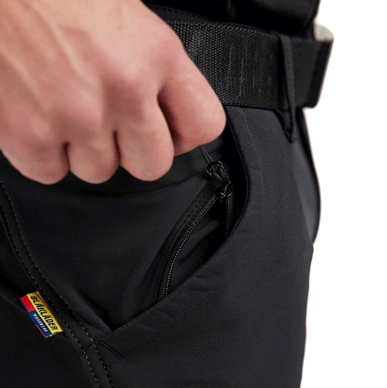 Blaklader 1422 4-Way Stretch Service Work Trousers Black / Dark Grey Only Buy Now at Workwear Nation!