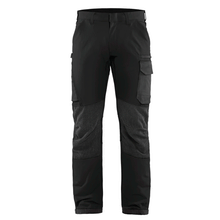  Blaklader 1422 4-Way Stretch Service Work Trousers Black / Dark Grey Only Buy Now at Workwear Nation!