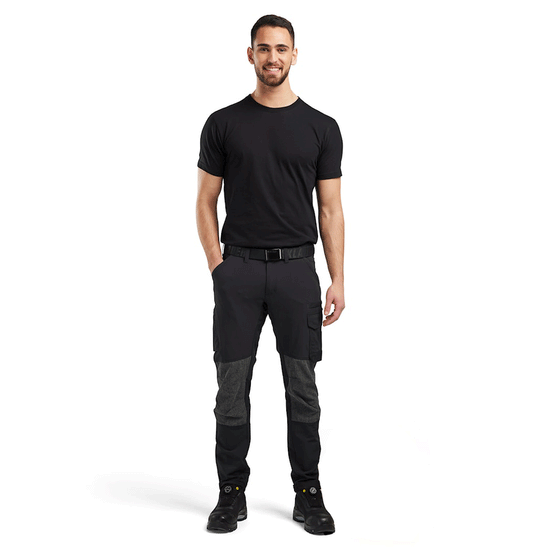 Blaklader 1422 4-Way Stretch Service Work Trousers Black / Dark Grey