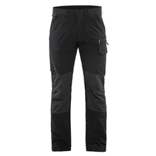  Blaklader 1422 4-Way Stretch Service Work Trousers Black / Hi-Vis Yellow