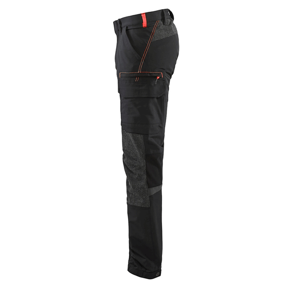 Blaklader 1422 4-Way Stretch Service Work Trousers Black / Red Only Buy Now at Workwear Nation!