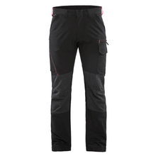  Blaklader 1422 4-Way Stretch Service Work Trousers Black / Red Only Buy Now at Workwear Nation!