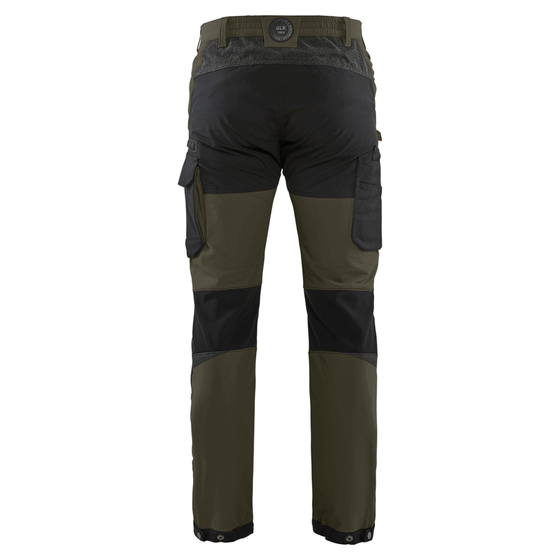 Blaklader 1422 4-Way Stretch Service Work Trousers Dark olive green/Black / 32" Waist, Regular Leg