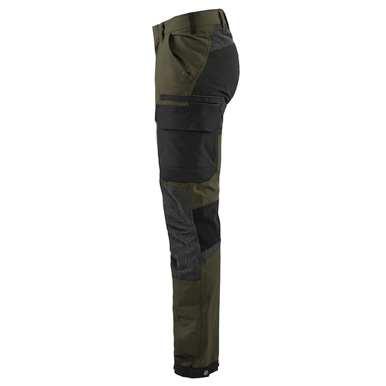 Blaklader 1422 4-Way Stretch Service Work Trousers Dark olive green/Black / 32" Waist, Regular Leg