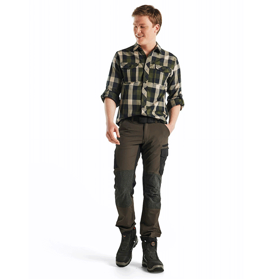 Blaklader 1422 4-Way Stretch Service Work Trousers Dark olive green/Black / 32" Waist, Regular Leg