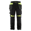 Blaklader 1555 Holster Pocket Craftsmen Work Trousers Black / Yellow Only Buy Now at Workwear Nation!