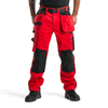 Blaklader 1555 Pantalon de travail pour artisans avec poche holster Rouge / Noir Achetez maintenant chez Workwear Nation !