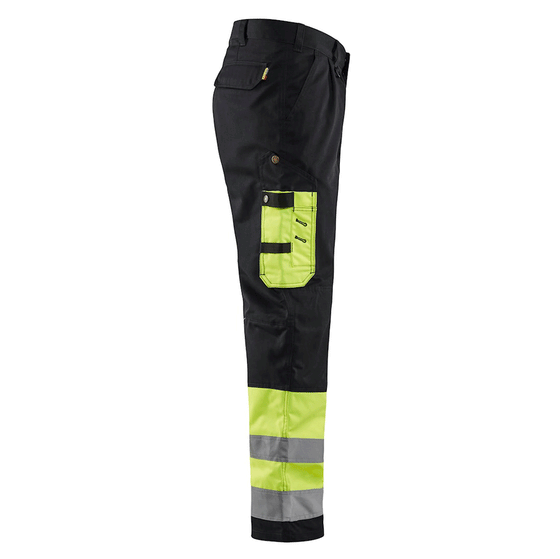 Blaklader 1584 Hi-Vis Professional Drivers Work Trousers Black / Yellow Only Buy Now at Workwear Nation!