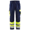 Blaklader 1584 Hi-Vis Professional Drivers Work Trousers Hi-vis yellow/navy blue / 48" Waist, Reg Leg