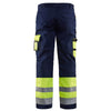 Blaklader 1584 Hi-Vis Professional Drivers Work Trousers Hi-vis yellow/navy blue / 48" Waist, Reg Leg