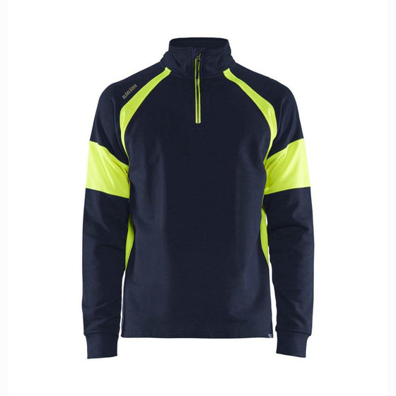 Blaklader 3550 1/4 Zip Sweatshirt with Hi-Vis Panels
