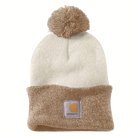 Carhartt 102240 Womens Lookout Knit Pom Pom Cuffed Beanie Hat Workwear Nation Ltd