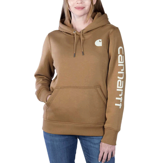 Carhartt 102791 Womens Clarksburg Relaxed Fit Midweight Logo Sleeve Sweatshirt Only Buy Now at Workwear Nation!