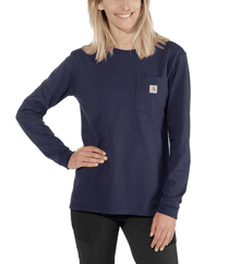  Carhartt 103244 Womens Heavyweight Loose Fit Long Sleeve Pocket T-Shirt