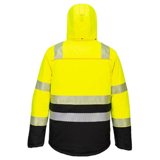 Portwest DX430 DX4 Hi-Vis Class 2 Waterproof Winter Jacket - Yellow/Black Medium - Workwear Nation Ltd