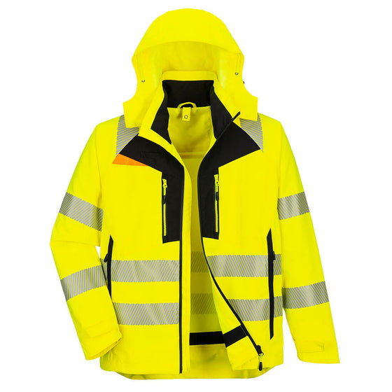 Portwest DX466 DX4 Hi-Vis 4-in-1 Waterproof Jacket - Premium HI-VIS JACKETS & COATS from Portwest - Just £122.72! Shop now at Workwear Nation Ltd