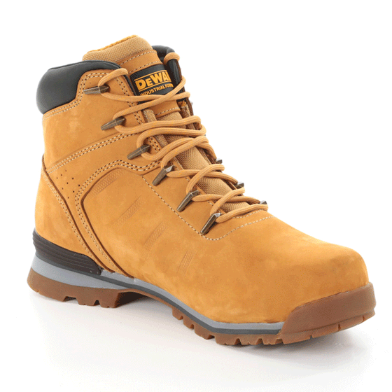 Dewalt Carlisle Steel Toe Cap Safety Work Boot Wheat / Size UK 9 - LEATHER IMPERFECTION
