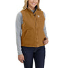 Carhartt 104224 Women's Washed Duck Mock Neck Gilet Bodywarmer Carhartt Brown / XS