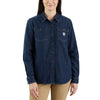 Carhartt 105492 Women's Relaxed Fit Midweight Denim Long-Sleeve Shirt