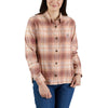 Carhartt 105574 Women's Rugged Flex Loose Fit Midweight Flannel Long-Sleeve Plaid Shirt
