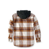 Carhartt 105938 Rugged Flex Relaxed Fit Flannel Fleece Lined Hooded Shirt Jac
