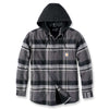 Carhartt 105938 Rugged Flex Relaxed Fit Flannel Fleece Lined Hooded Shirt Jac