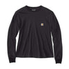 Carhartt 106121 Women's Relaxed Fit Lightweight Long-Sleeve Pocket T-Shirt Black / Large