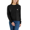 Carhartt 106121 Women's Relaxed Fit Lightweight Long-Sleeve Pocket T-Shirt Black / Large