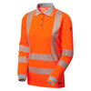 Pulsar Life LFE976 Women's Hi-Vis Long Sleeve Orange Polo Shirt
