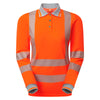 Pulsar Life LFE976 Women's Hi-Vis Long Sleeve Orange Polo Shirt