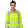 Pulsar Protect P702R Women's Hi-Vis Yellow Long Sleeve Polo Shirt