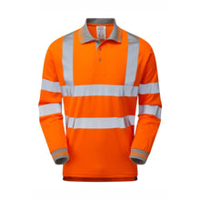  PULSAR PR470 Hi-Vis Orange Long Sleeve Polo Shirt