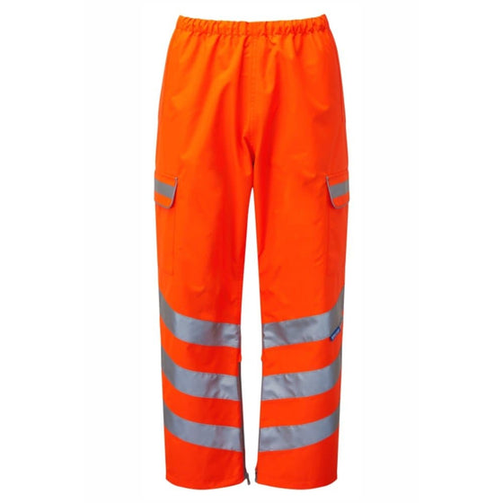 PULSAR PR503TRS Orange Rail Spec Waterproof Over Trousers - Premium HI-VIS TROUSERS from PULSAR - Just £33.07! Shop now at Workwear Nation Ltd