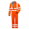 Pulsar Protect PR505R Waterproof Mesh-Lined Hi-Vis Coverall Orange - Recycled Content