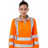 Pulsar Protect PR703R Women's Long Sleeve Polo Shirt Orange - Recycled Content