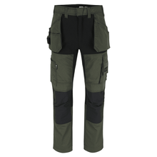  Herock Spector Multi Pocket Holster Pocket Kneepad Stretch Trousers DARK KHAKI/BLACK / 32" Waist, 32" Leg
